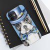 Copy Of Boston Terrier Dog Detective Watercolor Blue Case Mate Tough Phone Cases