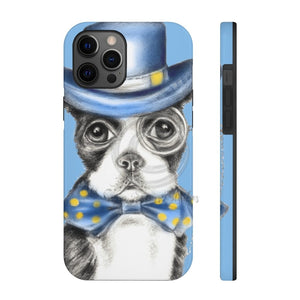 Copy Of Boston Terrier Dog Detective Watercolor Blue Case Mate Tough Phone Cases Iphone 12 Pro Max