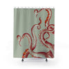 Coral Red Tentacles Ink Art Shower Curtain 71X74 Home Decor