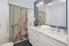 Coral Red Tentacles Ink Art Shower Curtain Home Decor