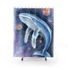 Cosmic Humpback Watercolor Art Shower Curtain 71X74 Home Decor