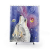 Cosmic Wolf Watercolor Art Shower Curtain 71X74 Home Decor