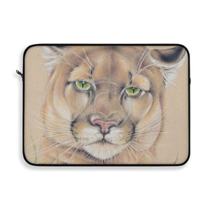 Cougar Colored Pencil Green Eyes Art Laptop Sleeve 15