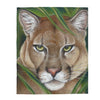 Cougar In Tall Grass Pastel Art Velveteen Plush Blanket 50 × 60 All Over Prints