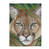 Cougar In Tall Grass Pastel Art Velveteen Plush Blanket 60 × 80 All Over Prints