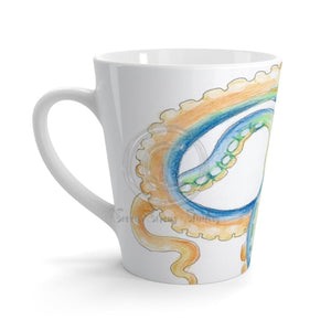 Crazy Blue Tentacles Ii Watercolor Ink Latte Mug 12Oz Mug