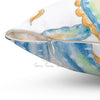 Crazy Blue Tentacles Watercolor Square Pillow Home Decor
