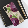 Crimson Rose Vintage Calligraphy Romantic Chic Art Case Mate Tough Phone Cases