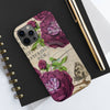 Crimson Rose Vintage Calligraphy Romantic Chic Art Case Mate Tough Phone Cases