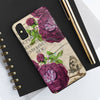 Crimson Rose Vintage Calligraphy Romantic Chic Art Case Mate Tough Phone Cases