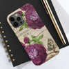 Crimson Rose Vintage Calligraphy Romantic Chic Art Case Mate Tough Phone Cases