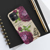 Crimson Rose Vintage Calligraphy Romantic Chic Art Case Mate Tough Phone Cases