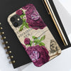 Crimson Rose Vintage Calligraphy Romantic Chic Art Case Mate Tough Phone Cases