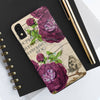 Crimson Rose Vintage Calligraphy Romantic Chic Art Case Mate Tough Phone Cases