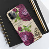 Crimson Rose Vintage Calligraphy Romantic Chic Art Case Mate Tough Phone Cases
