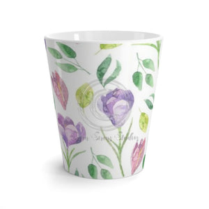 Crocus Spring Watercolor Pattern Latte Mug 12Oz Mug