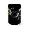 Cute Baby Orca Whale Colorful Ink Black Mug 15 Oz