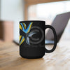 Cute Baby Orca Whale Colorful Ink Black Mug 15Oz