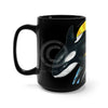 Cute Baby Orca Whale Colorful Ink Black Mug 15Oz