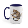 Cute Bengal Cat Sleeping Art Two-Tone Coffee Mugs 15Oz / Blue Mug