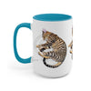 Cute Bengal Cat Sleeping Art Two-Tone Coffee Mugs 15Oz / Light Blue Mug