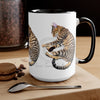 Cute Bengal Cat Sleeping Art Two-Tone Coffee Mugs 15Oz Mug