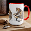 Cute Bengal Cat Sleeping Art Two-Tone Coffee Mugs 15Oz Mug