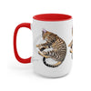 Cute Bengal Cat Sleeping Art Two-Tone Coffee Mugs 15Oz / Red Mug