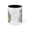 Cute Bengal Cat Watercolor Blue Accent Coffee Mug 11Oz Black /