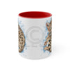 Cute Bengal Cat Watercolor Blue Accent Coffee Mug 11Oz Red /