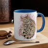 Cute Bengal Cat Watercolor Pink Accent Coffee Mug 11Oz