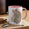 Cute Bengal Cat Watercolor Pink Accent Coffee Mug 11Oz