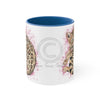 Cute Bengal Cat Watercolor Pink Accent Coffee Mug 11Oz Blue /