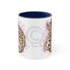 Cute Bengal Cat Watercolor Pink Accent Coffee Mug 11Oz Navy /