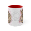 Cute Bengal Cat Watercolor Pink Accent Coffee Mug 11Oz Red /