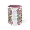 Cute Bengal Cat Watercolor Pink Roses Accent Coffee Mug 11Oz