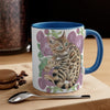 Cute Bengal Cat Watercolor Pink Roses Accent Coffee Mug 11Oz