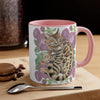 Cute Bengal Cat Watercolor Pink Roses Accent Coffee Mug 11Oz