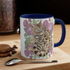 Cute Bengal Cat Watercolor Pink Roses Accent Coffee Mug 11Oz