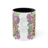 Cute Bengal Cat Watercolor Pink Roses Accent Coffee Mug 11Oz Black /