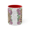 Cute Bengal Cat Watercolor Pink Roses Accent Coffee Mug 11Oz Red /