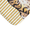 Cute Bengal Cats Beige Pinstripe Bath Mat Home Decor