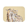 Cute Bengal Cats Beige Pinstripe Bath Mat Small 24X17 Home Decor