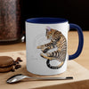 Cute Bengal Kitten Cat Sleeping Comic Style Art Accent Coffee Mug 11Oz