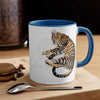 Cute Bengal Kitten Cat Sleeping Comic Style Art Accent Coffee Mug 11Oz