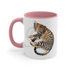 Cute Bengal Kitten Cat Sleeping Comic Style Art Accent Coffee Mug 11Oz