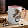 Cute Bengal Kitten Cat Sleeping Comic Style Art Accent Coffee Mug 11Oz