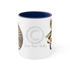 Cute Bengal Kitten Cat Sleeping Comic Style Art Accent Coffee Mug 11Oz Navy /