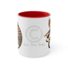 Cute Bengal Kitten Cat Sleeping Comic Style Art Accent Coffee Mug 11Oz Red /