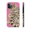 Cute Bengal Kitten Cat Watercolor Art Pink Case Mate Tough Phone Iphone 11 Pro